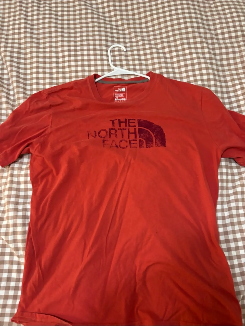 The North Face Men's Orange-Red Logo Short Sleeve Tee